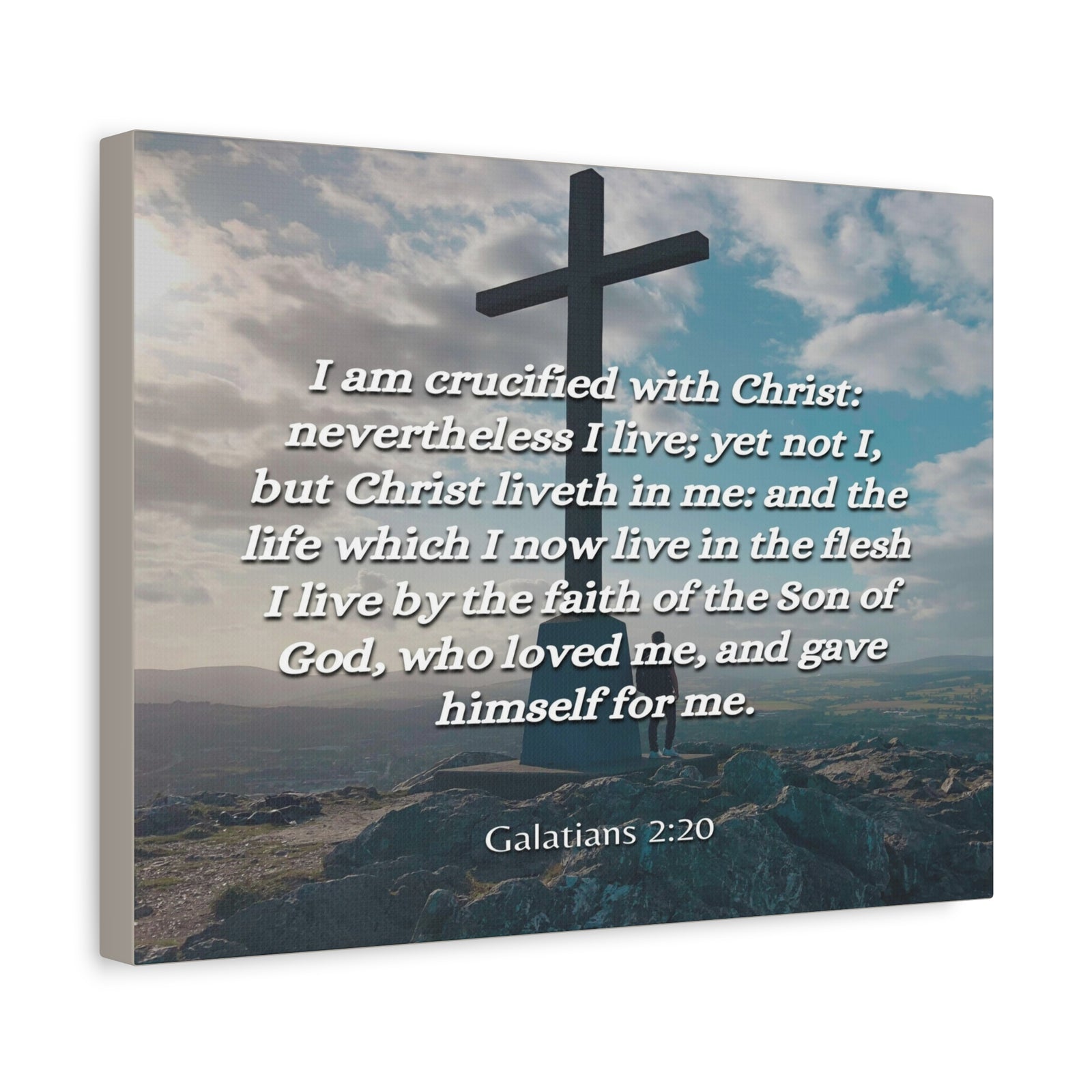 Scripture Canvas By The Faith Galatians 2:20 Christian Wall Art Bible Verse Print Ready to Hang-Express Your Love Gifts