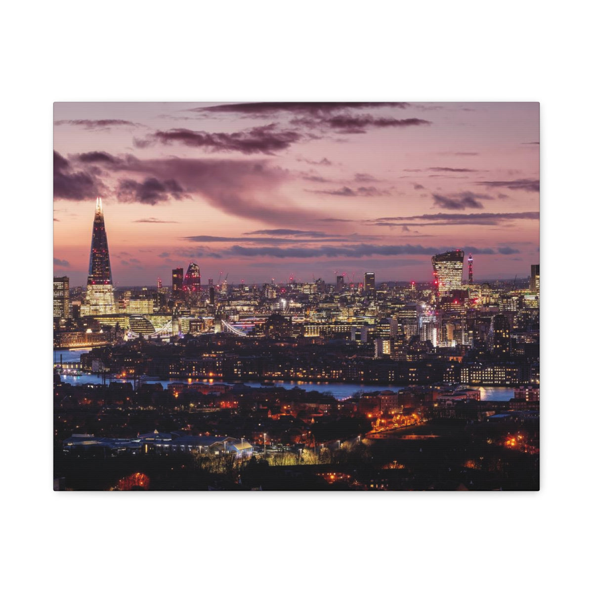 London Night Skyline Canvas Artwork High-Quality Breathtaking Stunning Cityscape for Home Decor Ready to Hang-Express Your Love Gifts