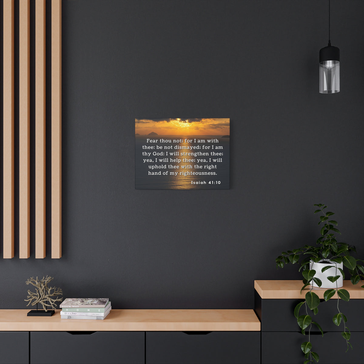 Scripture Walls Fear Thou Not Isaiah 41:10 Bible Verse Canvas Christian Wall Art Ready to Hang-Express Your Love Gifts