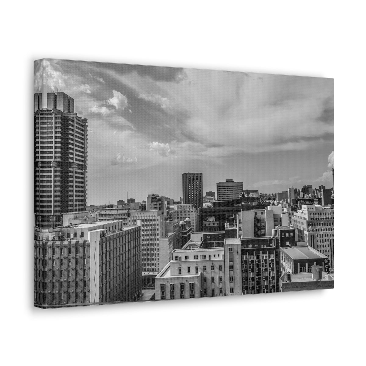 Johannesburg Black And White Skyline Canvas Artwork High-Quality Breathtaking Stunning Cityscape for Home Decor Ready to Hang-Express Your Love Gifts