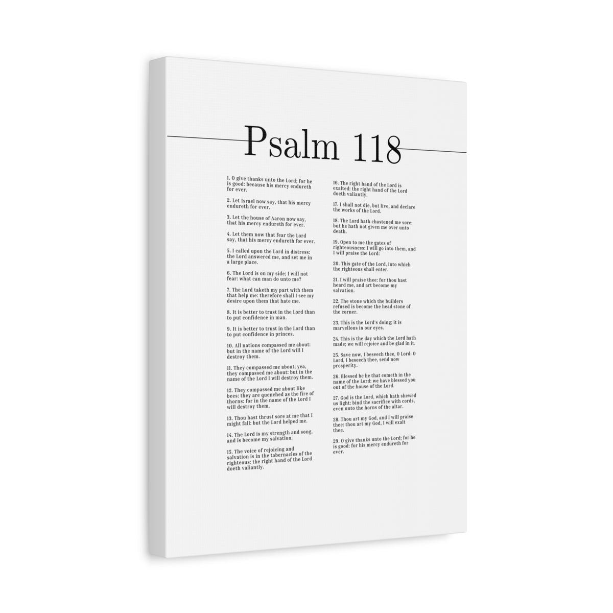 Scripture Canvas The Lord Is On My Side Psalm 118 Christian Wall Art Bible Verse Print Ready to Hang-Express Your Love Gifts