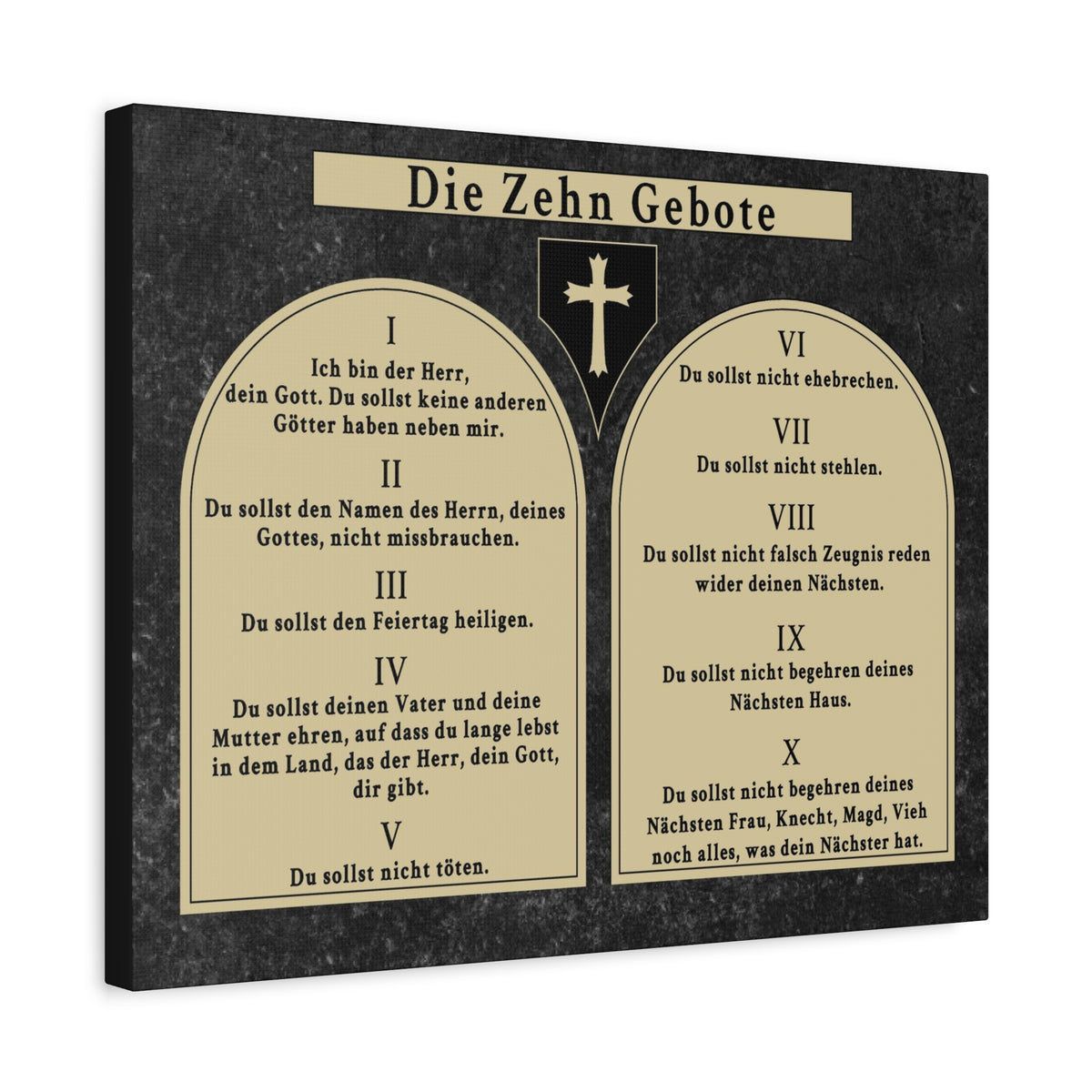 Scripture Walls Die Zehn Gebote Ten Commandments Tablets German Bible Verse Canvas Christian Wall Art Ready to Hang Unframed-Express Your Love Gifts