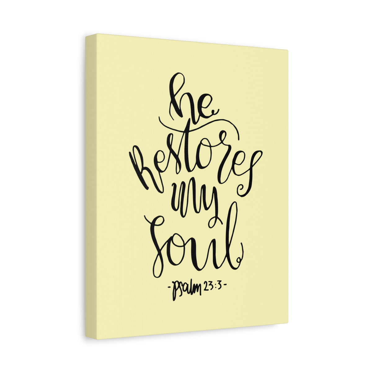 Scripture Walls He Restores My Soul Psalm 23:3 Bible Verse Canvas Christian Wall Art Ready To Hang-Express Your Love Gifts