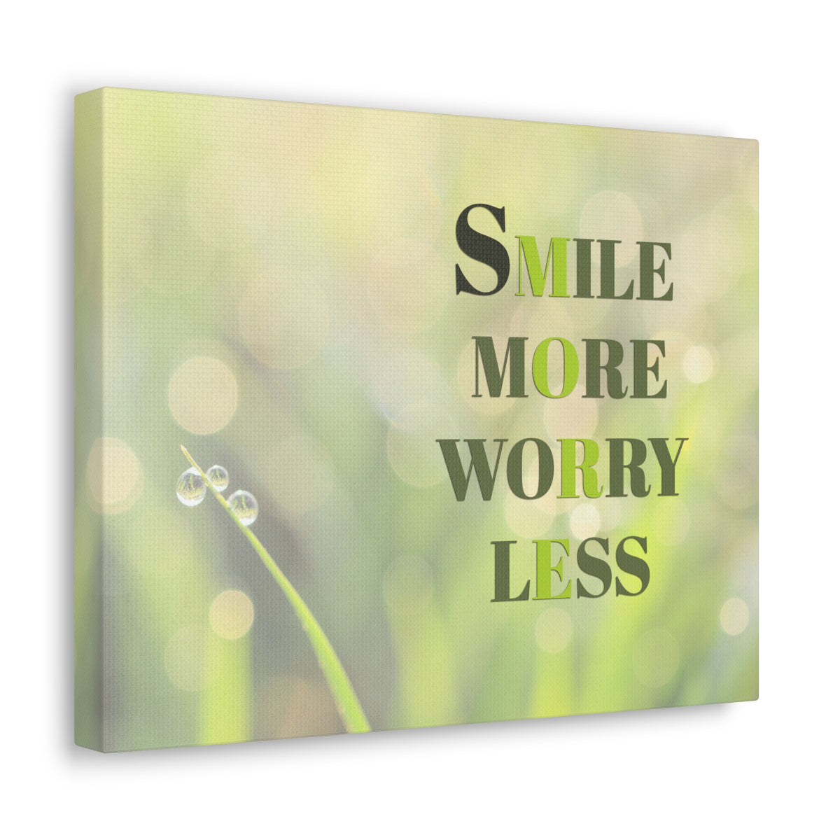 Inspirational Quote Canvas Smile More Worry Less Wall Art Motivational Motto Inspiring Prints Artwork Decor Ready to Hang-Express Your Love Gifts