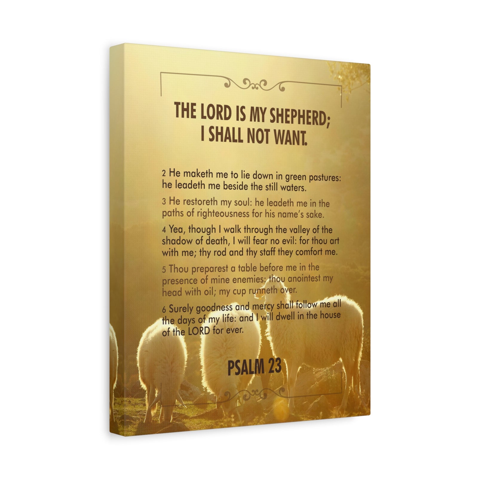 Bible Verse Canvas Lord is my Shepherd Psalm 23 Canvas Christian Home Décor Ready to Hang Scripture Wall Art-Express Your Love Gifts