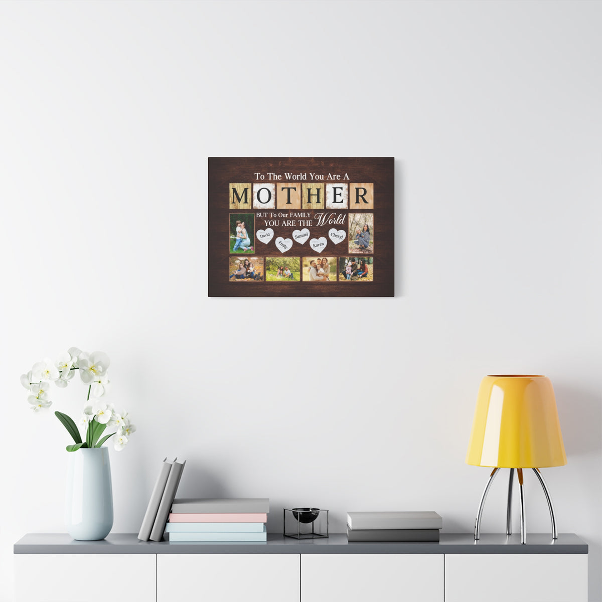 Personalized Mother Photo Collage Canvas – “To The World You Are A Mother”-Express Your Love Gifts