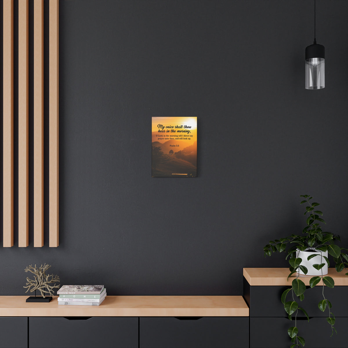 Bible Verse Canvas Morning Prayer Psalm 5:3 Christian Home Decor Scripture Art-Express Your Love Gifts
