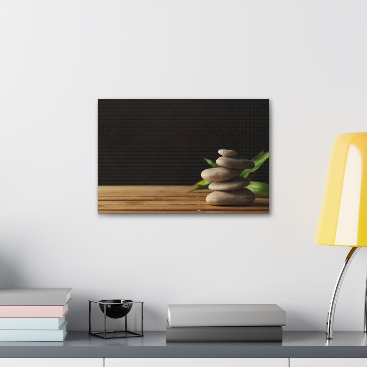 Stones Bamboo Background Forest Floral Nature Photography Canvas Wall Art for Home Decor Ready-to-Hang-Express Your Love Gifts