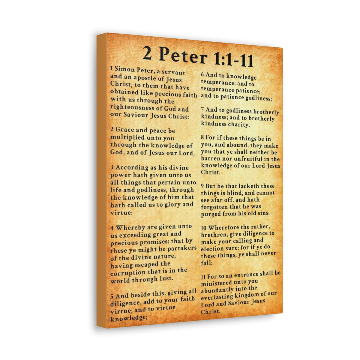 Scripture Walls 2 Peter 1:1-11 KJV Bible Verse Canvas Christian Wall Art Ready to Hang Unframed-Express Your Love Gifts