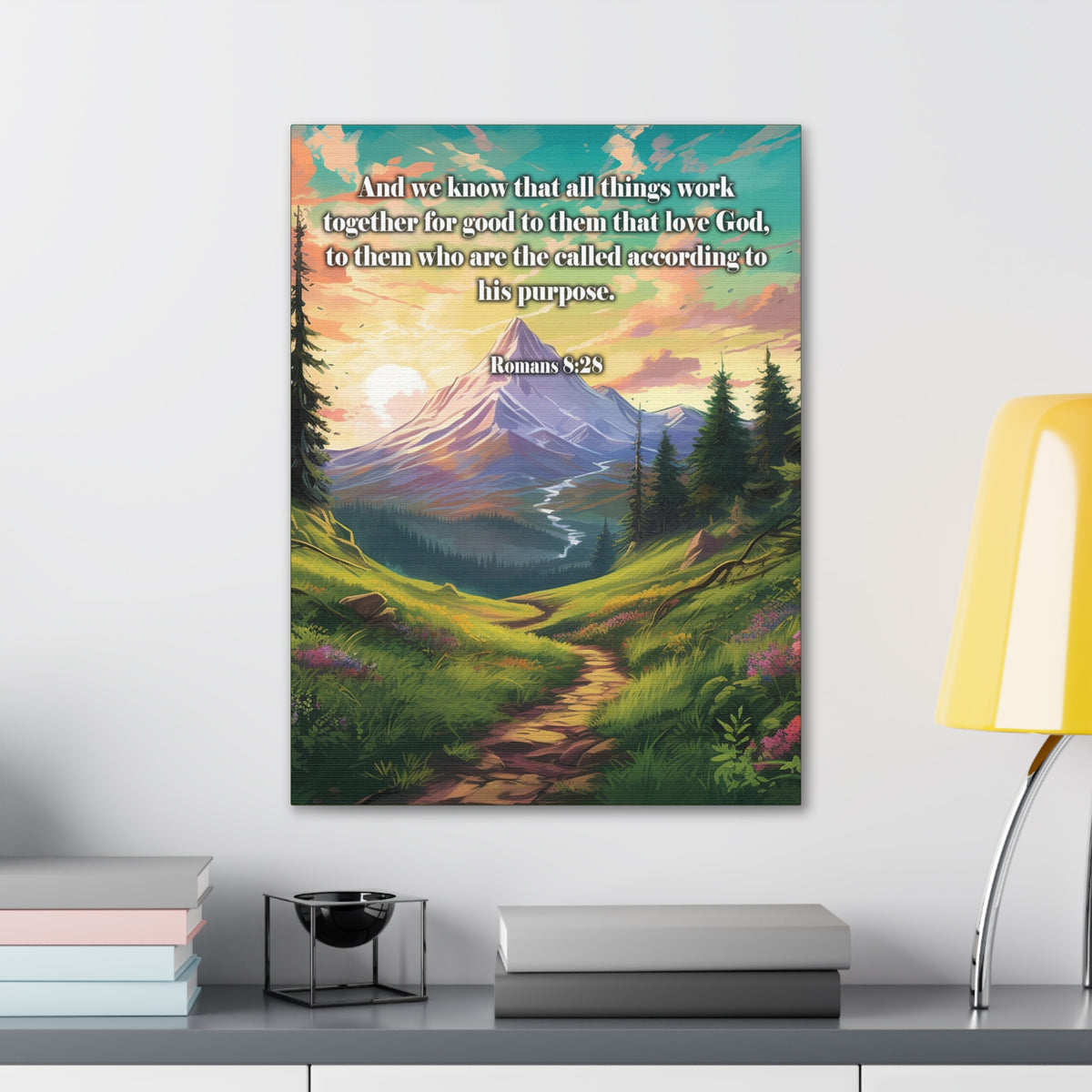 Scripture Walls All Things Work Together Romans 8:28 Christian Wall Art Print Ready to Hang Unframed-Express Your Love Gifts