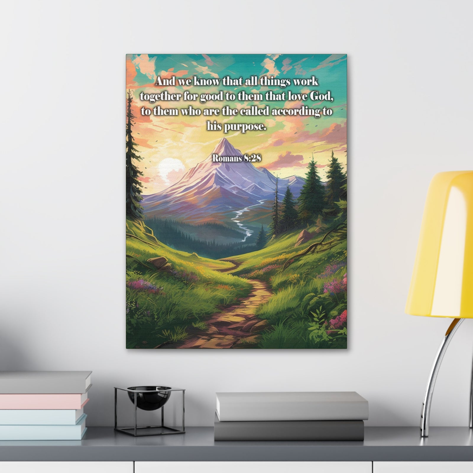 Scripture Walls All Things Work Together Romans 8:28 Christian Wall Art Print Ready to Hang Unframed-Express Your Love Gifts