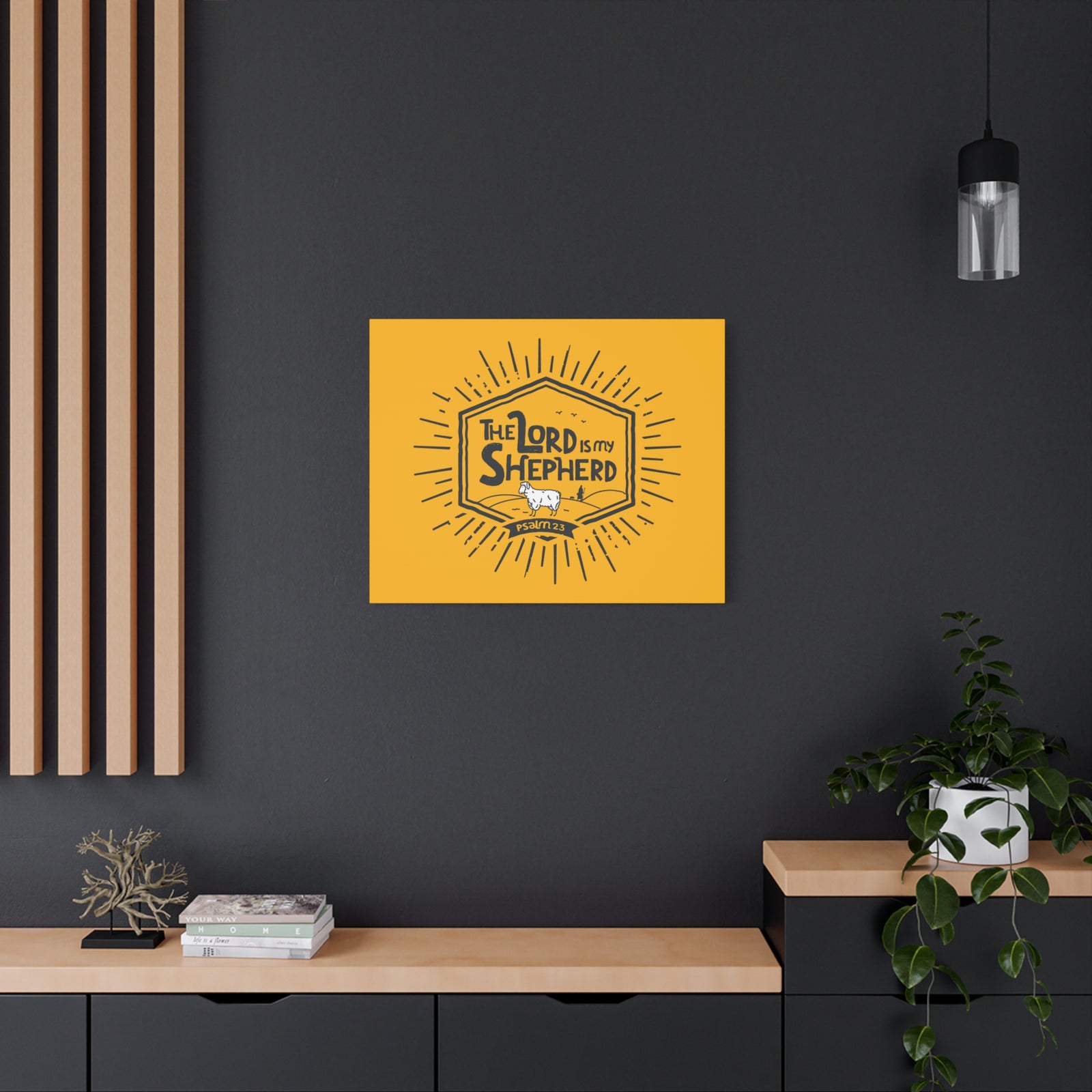 Scripture Canvas The Lord Is My Shepherd Psalm 23 Christian Wall Art Bible Verse Print Ready To Hang-Express Your Love Gifts