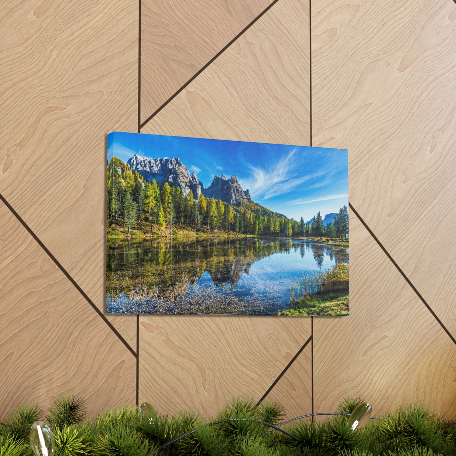 Valley Mountain Lake Nature Wilderness Photography Canvas Wall Art for Home Decor Ready-to-Hang-Express Your Love Gifts