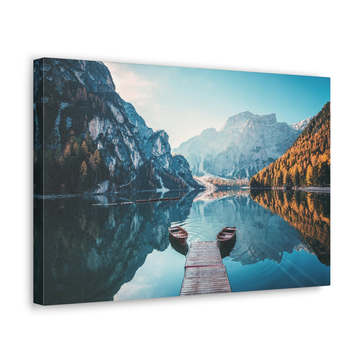 Mountain Valley Clear Lake Nature Wilderness Photography Canvas Wall Art for Home Decor Ready-to-Hang-Express Your Love Gifts