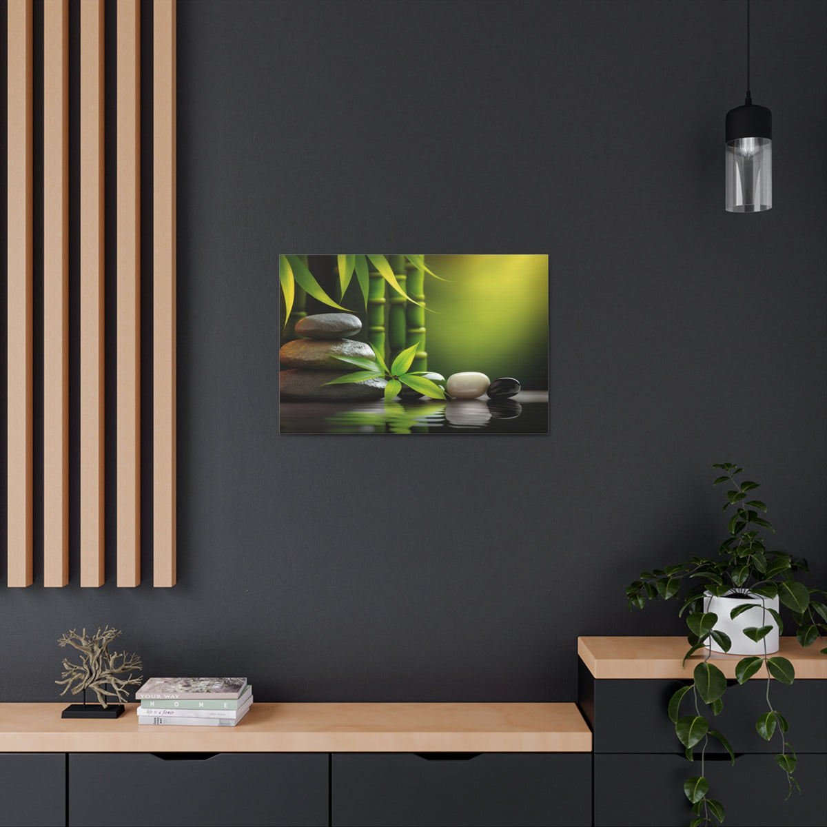 Spa Background with Stones Forest Floral Nature Photography Canvas Wall Art for Home Decor Ready-to-Hang-Express Your Love Gifts