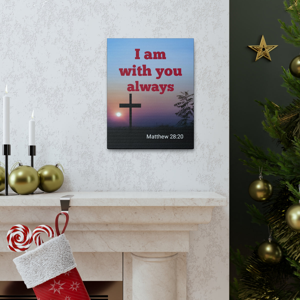 Scripture Walls With You Always Mathew 28:20 Bible Verse Canvas Christian Wall Art Ready to Hang-Express Your Love Gifts