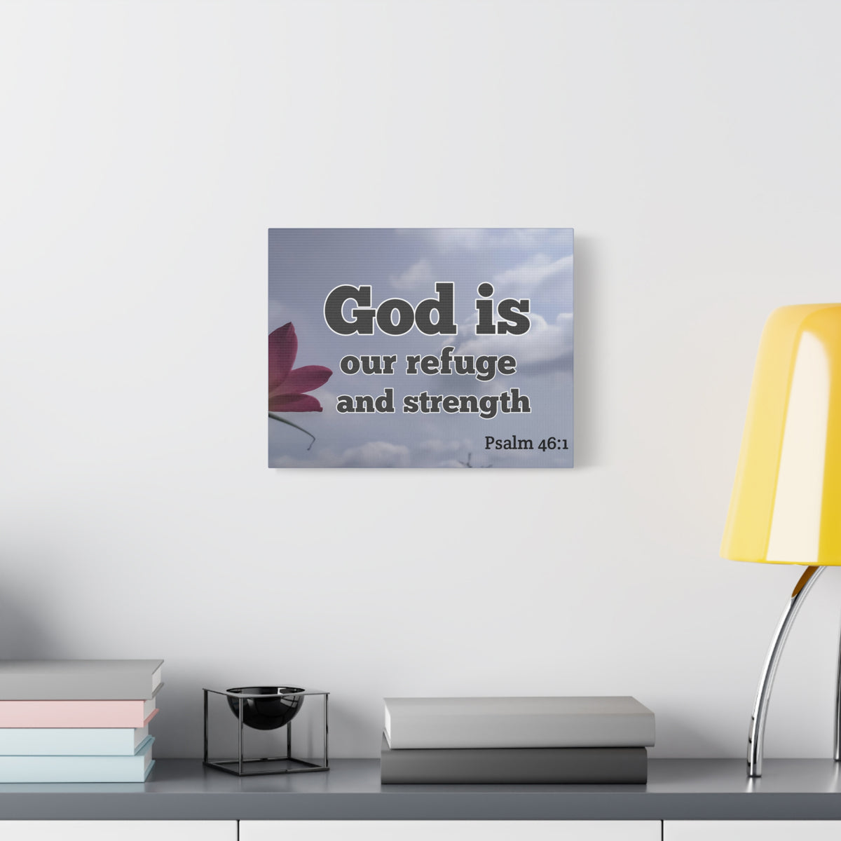 Scripture Canvas Refuge And Strength Psalm 46:1 Christian Wall Art Bible Verse Print Ready to Hang-Express Your Love Gifts