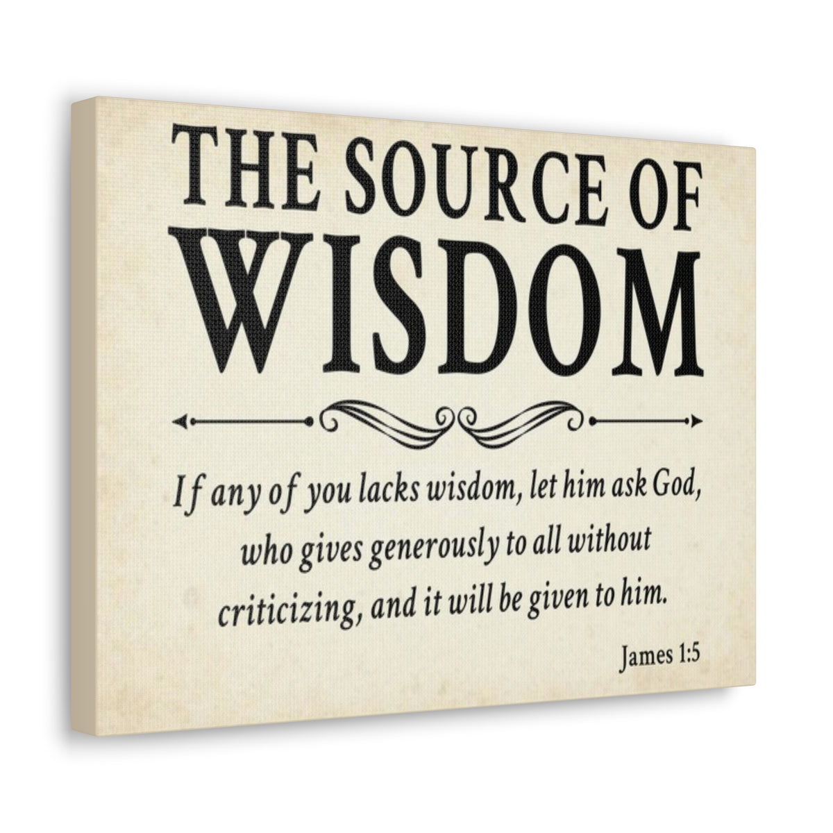 Scripture Walls James 1:5 The Source of Wisdom White Bible Verse Canvas Christian Wall Art Ready to Hang Unframed-Express Your Love Gifts