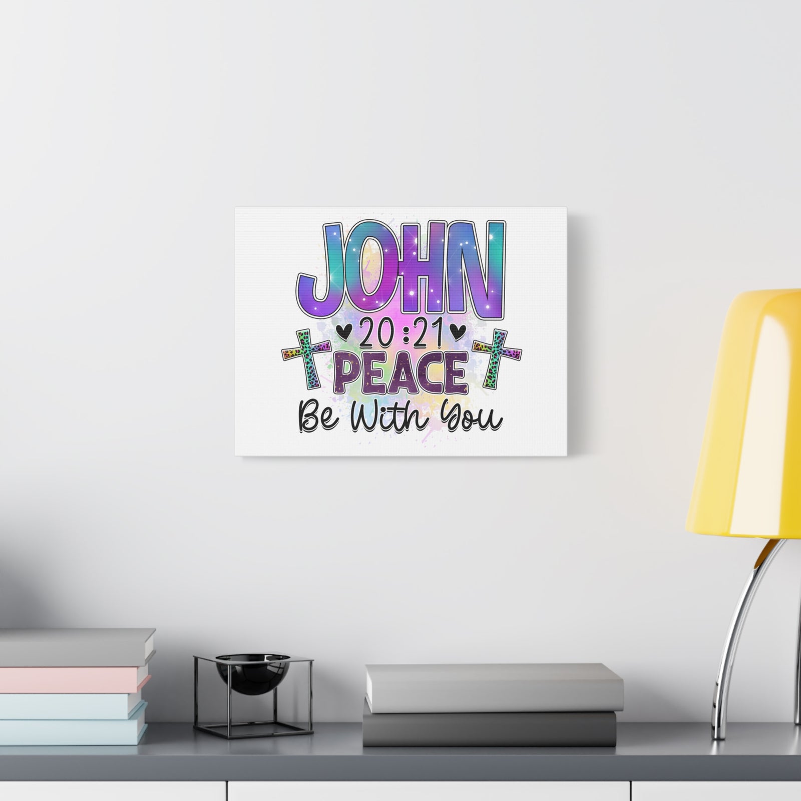Scripture Walls John 20:21 Peace Be With You Bible Verse Canvas Christian Wall Art Ready to Hang Unframed-Express Your Love Gifts