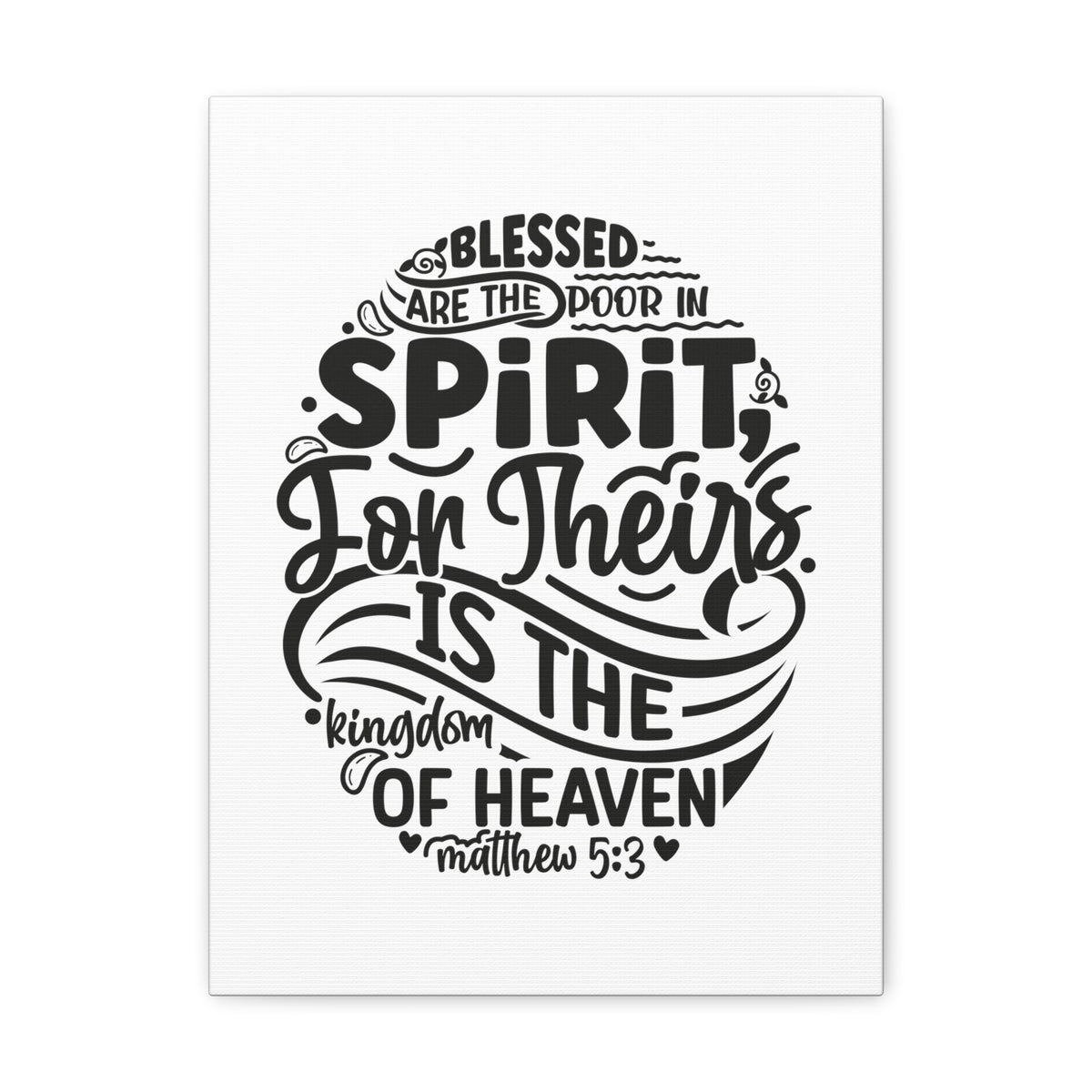 Scripture Walls Matthew 5:3 Kingdom of Heaven Bible Verse Canvas Christian Wall Art Ready to Hang Unframed-Express Your Love Gifts