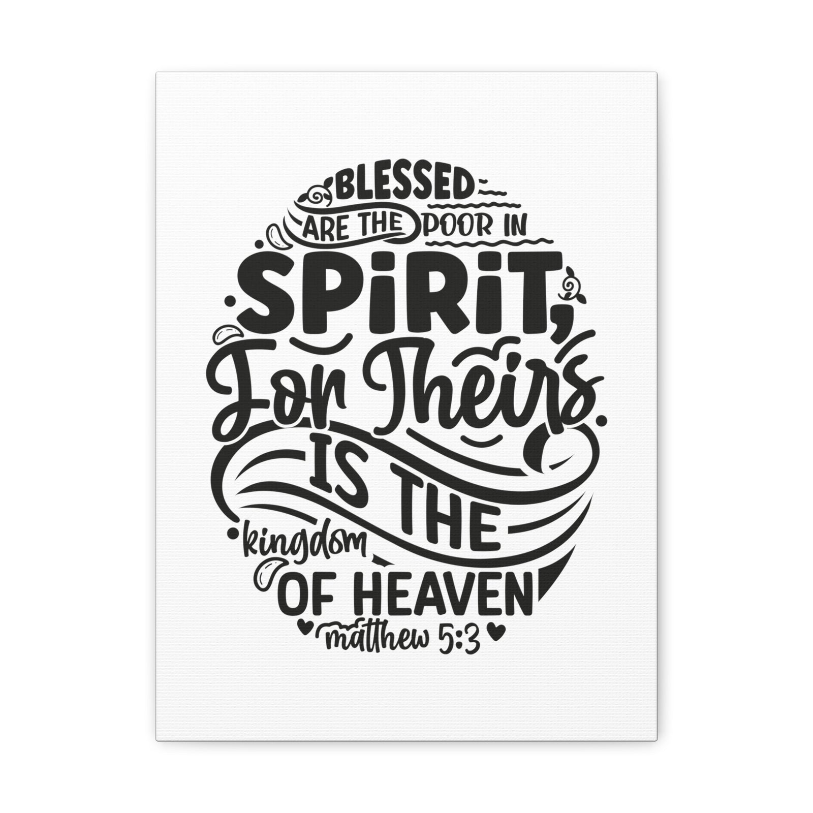 Scripture Walls Matthew 5:3 Kingdom of Heaven Bible Verse Canvas Christian Wall Art Ready to Hang Unframed-Express Your Love Gifts