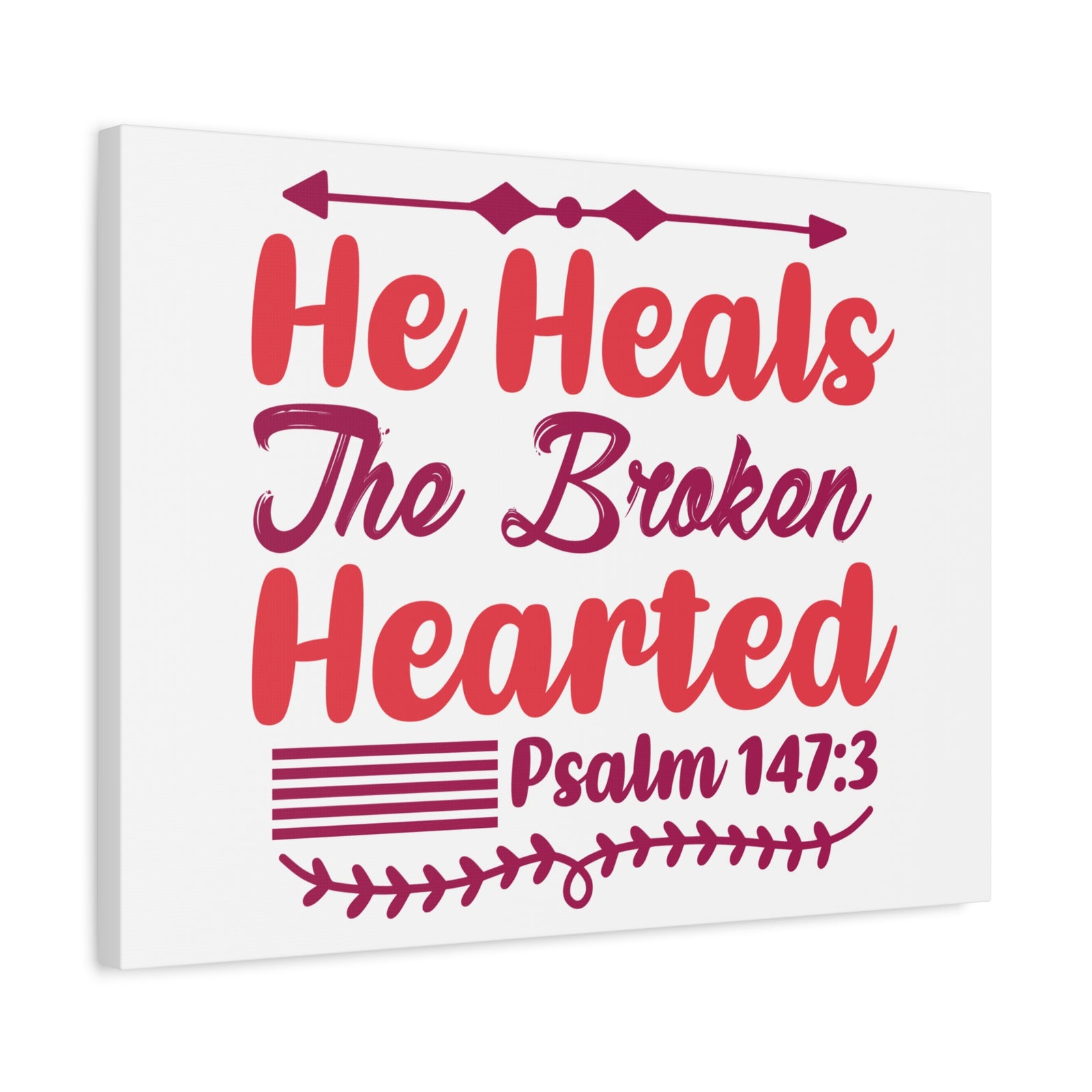 Scripture Canvas Psalm 147:3 The Broken Hearted Christian Wall Art Bible Verse Print Ready to Hang-Express Your Love Gifts