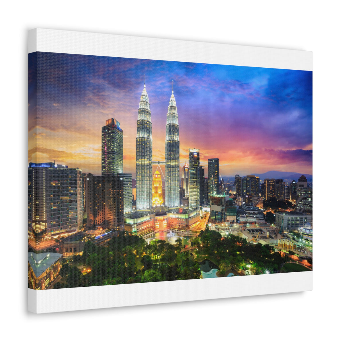 Kuala Lumpur Night Skyline Canvas Artwork High-Quality Breathtaking Stunning Cityscape for Home Decor Ready to Hang-Express Your Love Gifts
