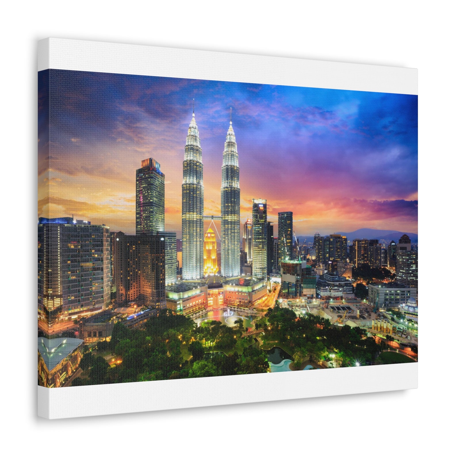 Kuala Lumpur Night Skyline Canvas Artwork High-Quality Breathtaking Stunning Cityscape for Home Decor Ready to Hang-Express Your Love Gifts