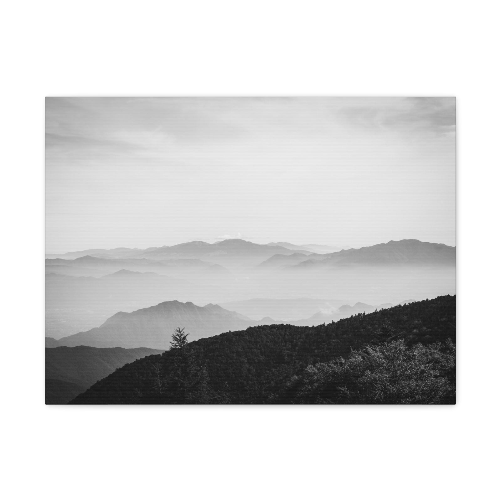 Misty Mountains Forest Nature Wilderness Photography Canvas Wall Art for Home Decor Ready-to-Hang-Express Your Love Gifts