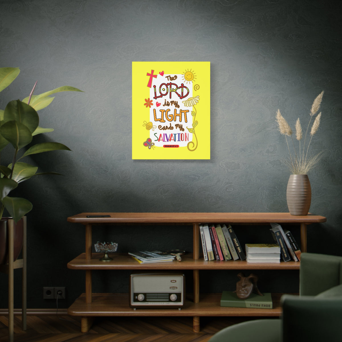 Scripture Walls Lord Is My Light Psalm 27:1 Bible Verse Canvas Christian Wall Art Ready to Hang-Express Your Love Gifts