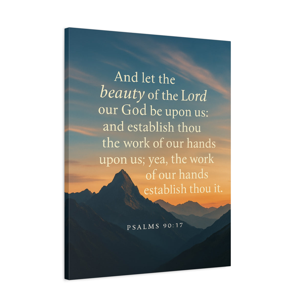 Bible Verse Canvas Psalms 90:17 Christian Home Décor Wall Art Scripture Ready to Hang Faith Print-Express Your Love Gifts