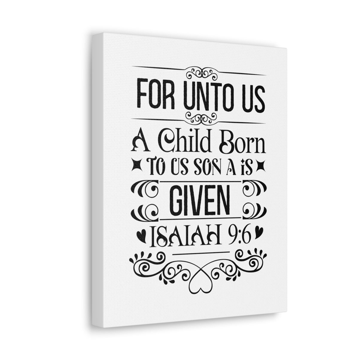 Scripture Walls Isaiah 9:6 For Unto Us Bible Verse Canvas Christian Wall Art Ready to Hang Unframed-Express Your Love Gifts