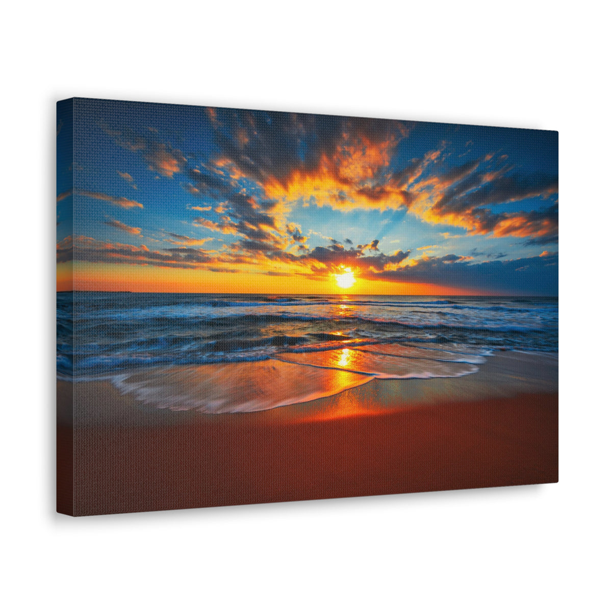 Sunrise On The Beach Ocean Canvas Wall Art for Home Decor Ready-to-Hang-Express Your Love Gifts