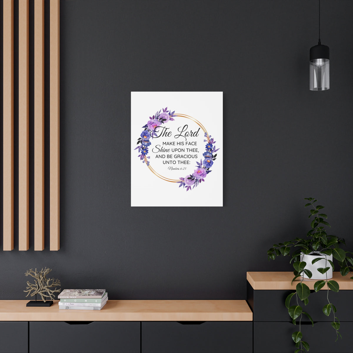 Scripture Walls Numbers 6:25 Shine Upon Thee Bible Verse Canvas Christian Wall Art Ready to Hang Unframed-Express Your Love Gifts