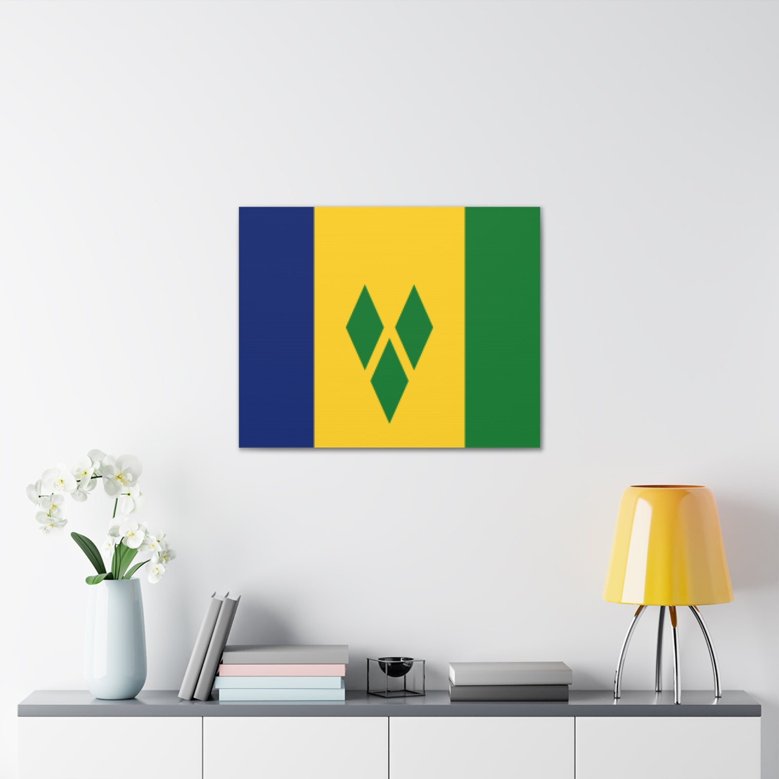 Saint Vincent and the Grenadines Country Flag Canvas Vibrant Wall Art Unframed Home Decor-Express Your Love Gifts