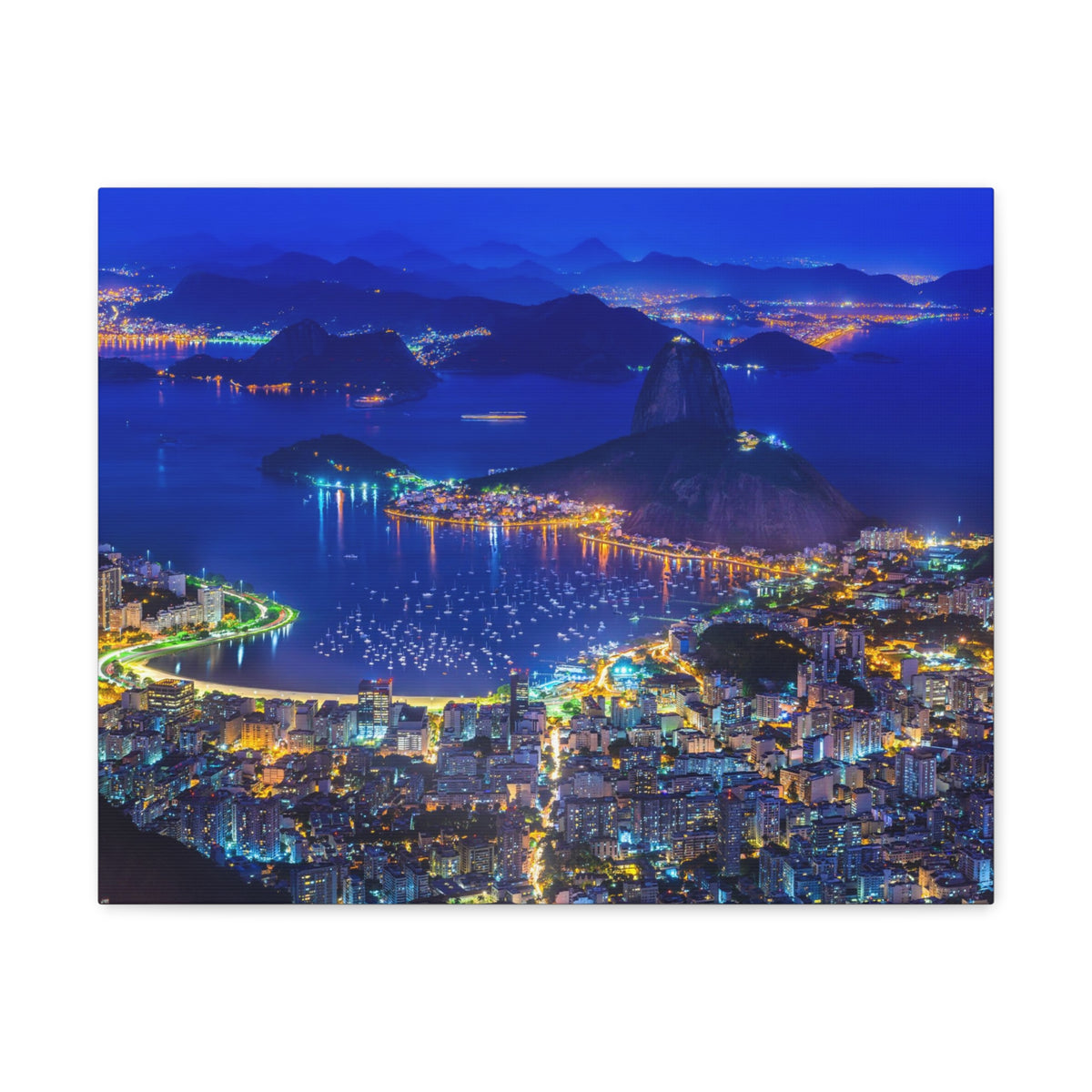 Rio de Janeiro Night Skyline Canvas Artwork High-Quality Breathtaking Stunning Cityscape for Home Decor Ready to Hang-Express Your Love Gifts