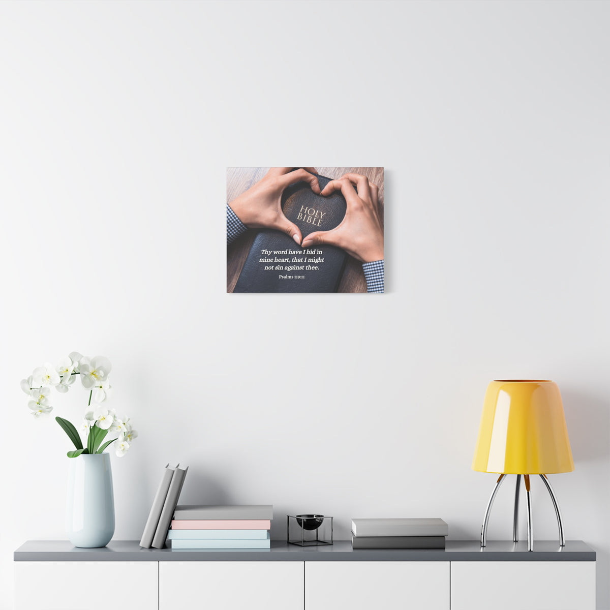 Scripture Walls Heart Psalms 119:11 Bible Verse Canvas Christian Wall Art Ready to Hang-Express Your Love Gifts