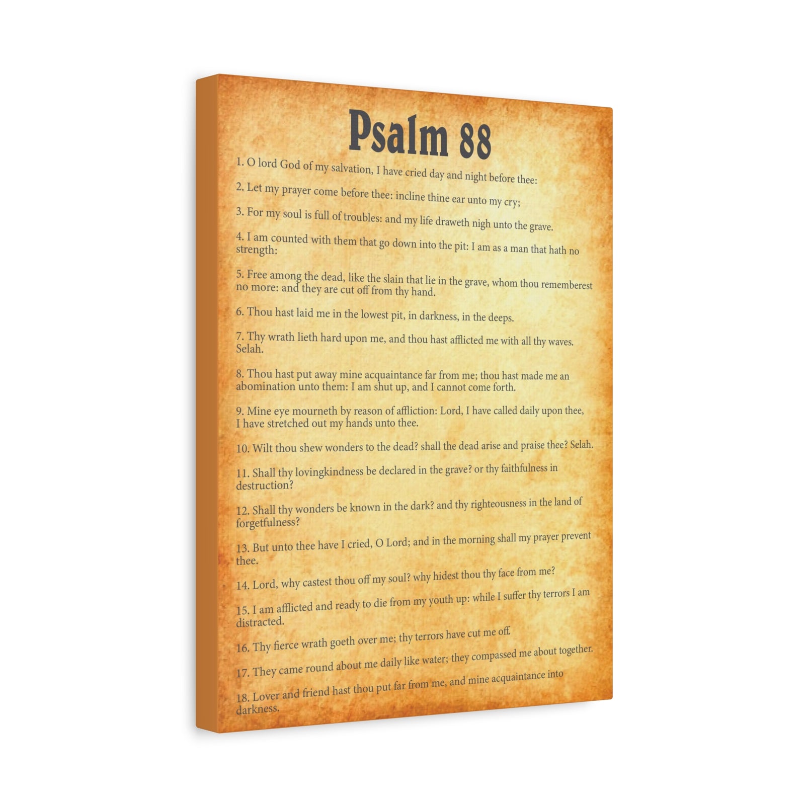 Scripture Walls Psalm 88 Gold Bible Chapter Canvas Christian Wall Art Ready to Hang-Express Your Love Gifts
