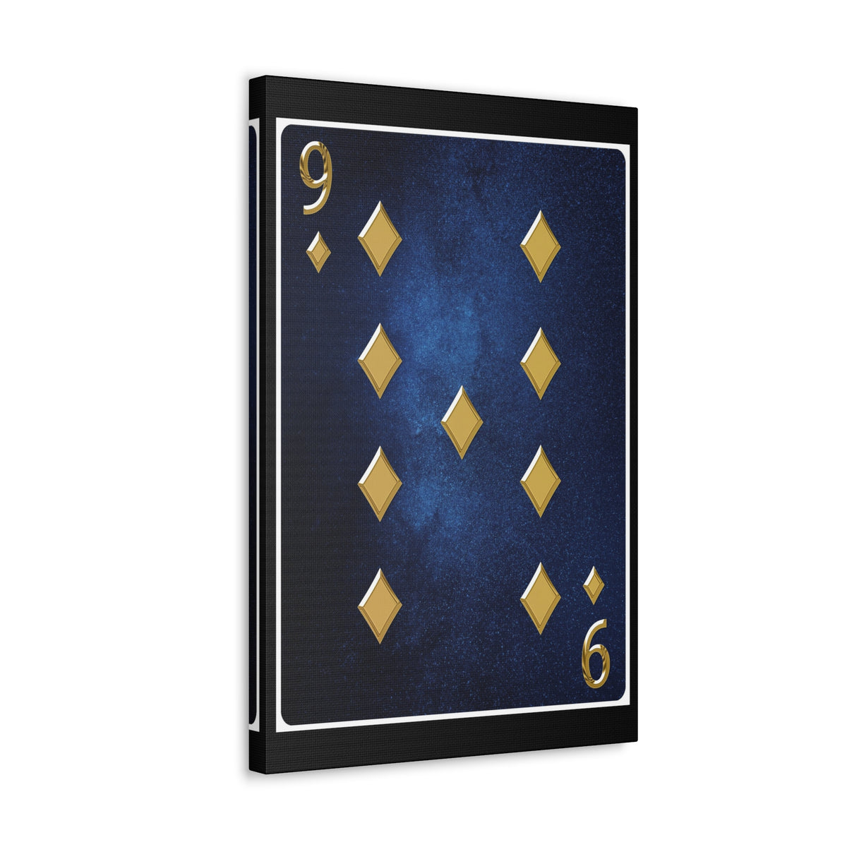 Nine Of Diamonds Space Background Playing Card Canvas Wall Art for Home Decor Ready-to-Hang-Express Your Love Gifts
