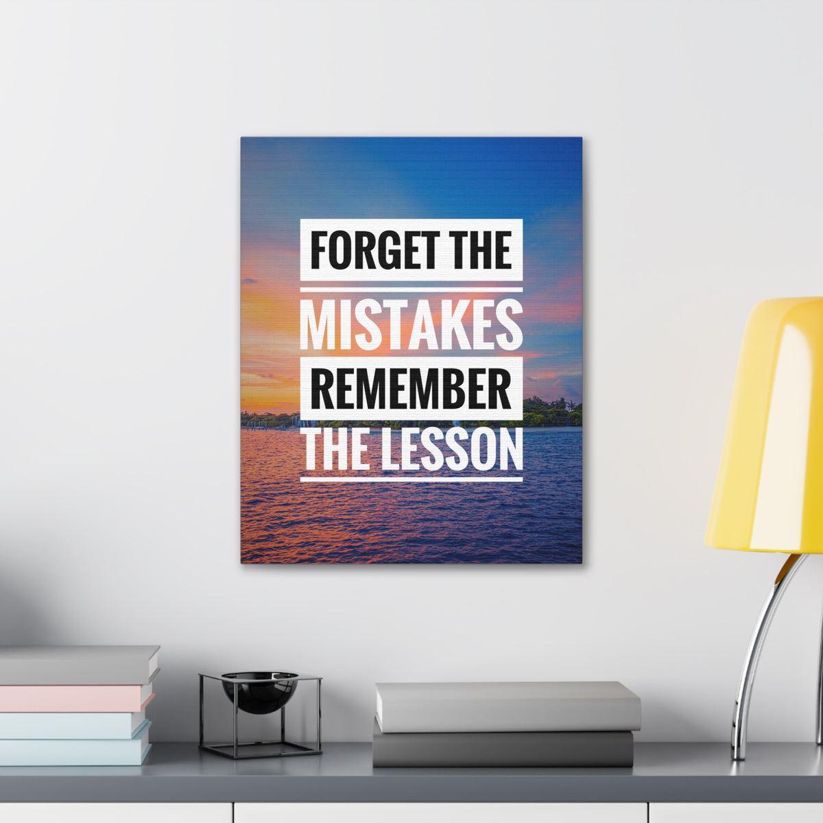 Inspirational Quote Canvas Forget The Mistakes Motivational Print Ready to Hang Artwork-Express Your Love Gifts
