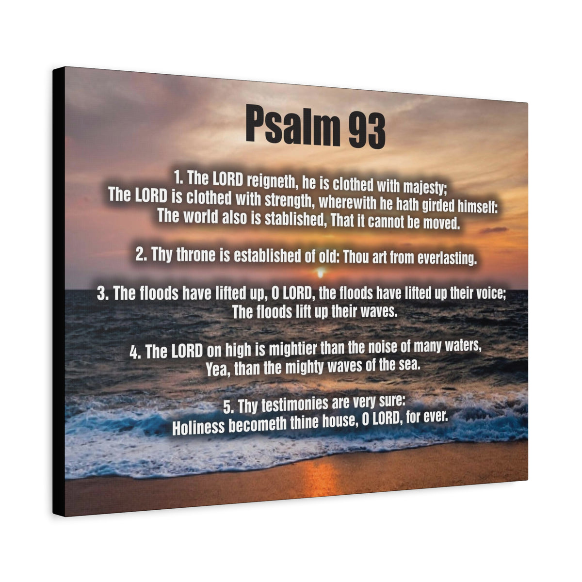Scripture Canvas The Lord Reigneth Psalm 93 Christian Wall Art Bible Verse Print Ready to Hang-Express Your Love Gifts