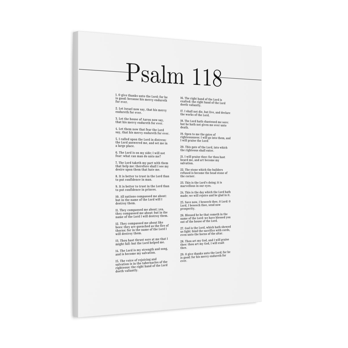 Scripture Canvas The Lord Is On My Side Psalm 118 Christian Wall Art Bible Verse Print Ready to Hang-Express Your Love Gifts