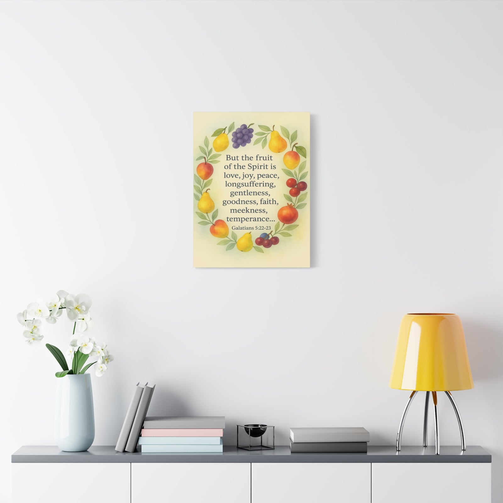 Bible Verse Canvas Galatians 5:22-23 Christian Home Décor Wall Art Scripture Ready to Hang Faith Print-Express Your Love Gifts