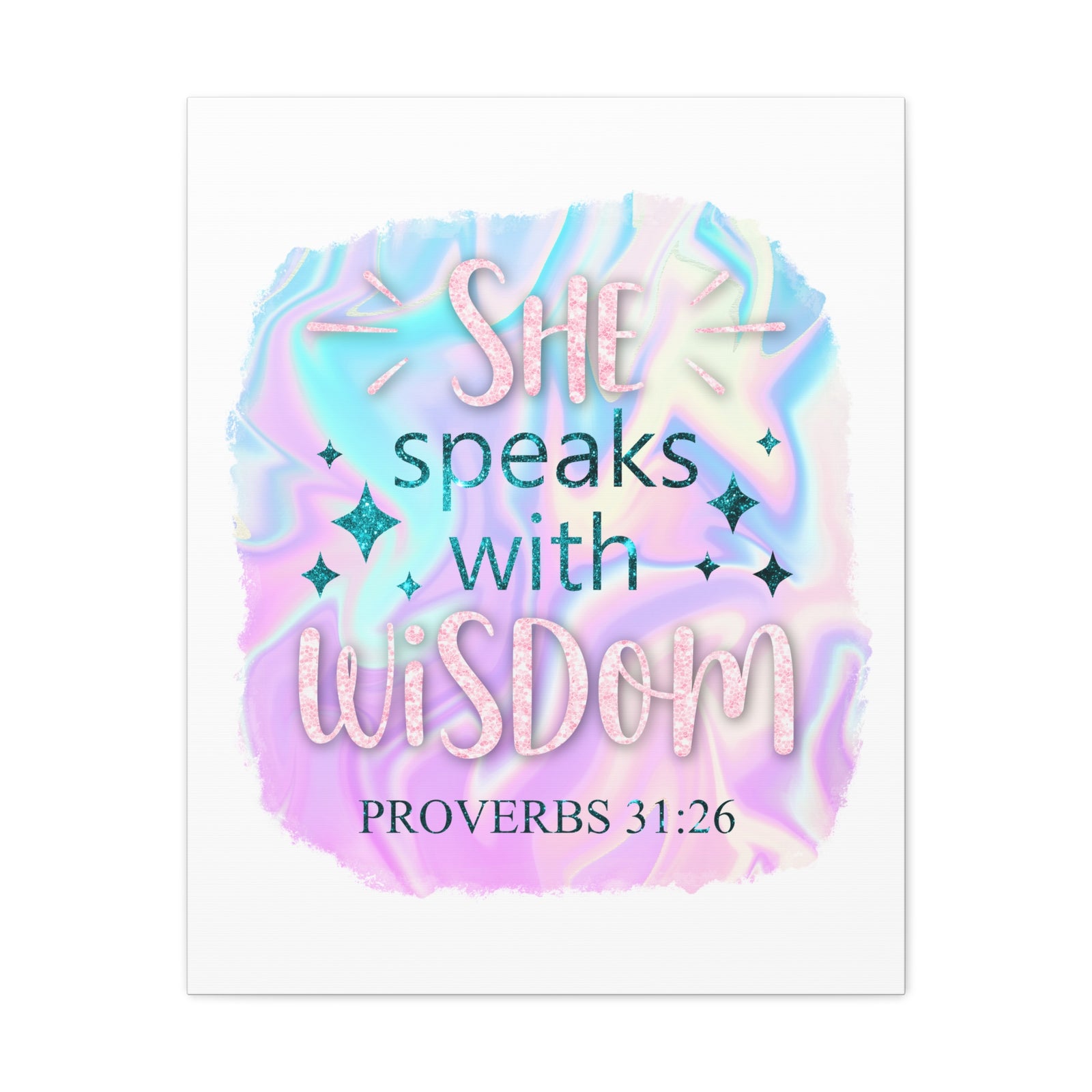 Scripture Walls Proverbs 31:26 She Speaks With Wisdom Bible Verse Canvas Christian Wall Art Ready to Hang Unframed-Express Your Love Gifts