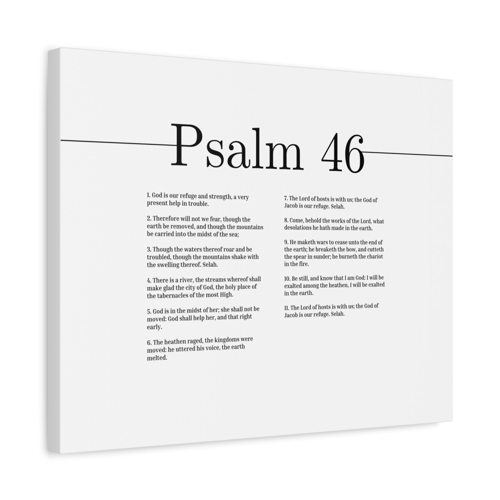 Scripture Canvas God Is Our Refuge And Strength Psalm 46 Christian Wall Art Bible Verse Print Ready to Hang-Express Your Love Gifts