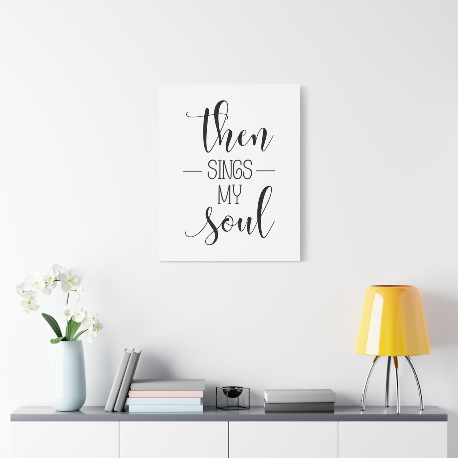 Scripture Canvas Then Sings My Soul Psalms 108:2 Christian Wall Art Bible Verse Print Ready to Hang-Express Your Love Gifts