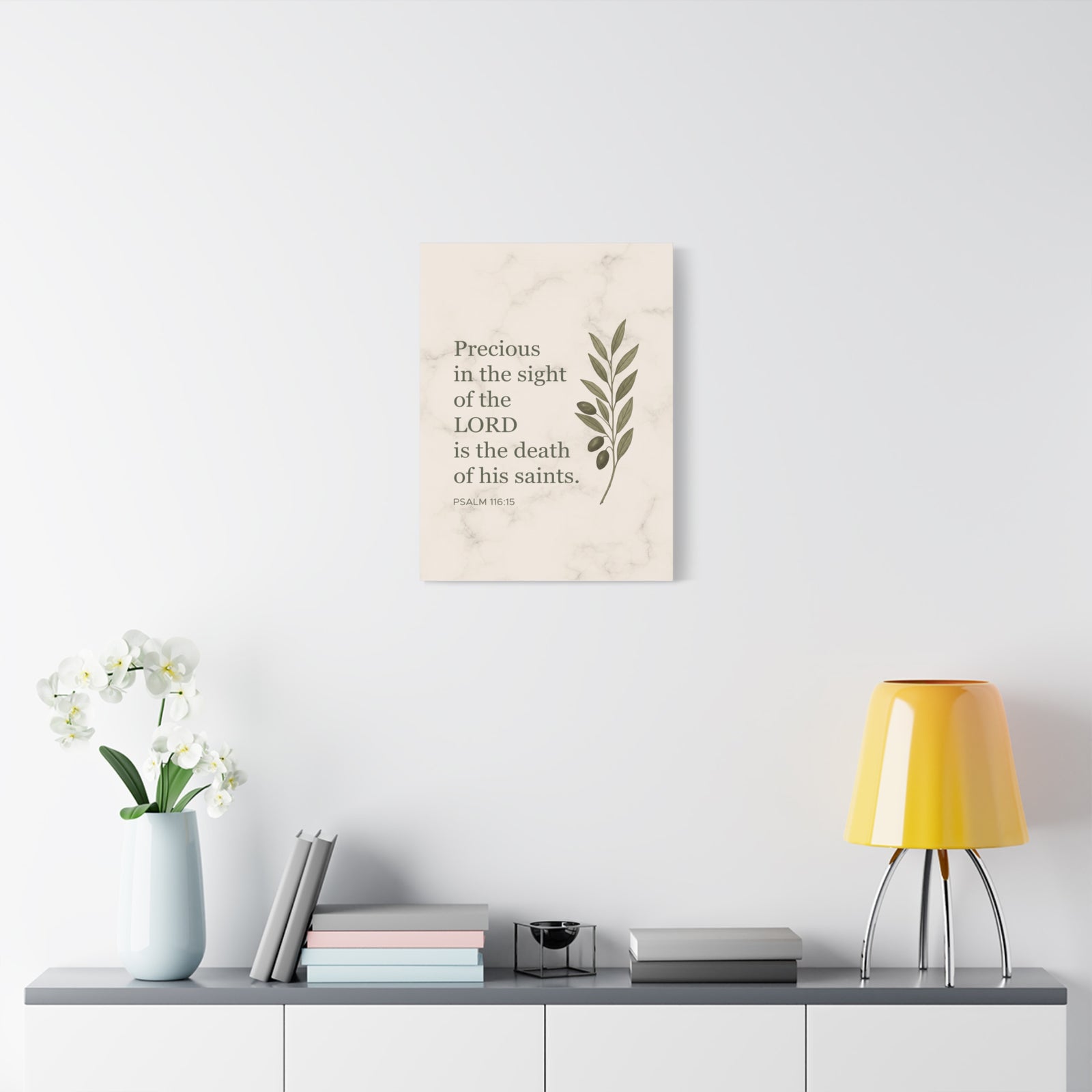 Scripture Canvas Precious in the Sight of the Lord Psalm 116:15 Christian Wall Art Bible Verse Print Ready to Hang-Express Your Love Gifts