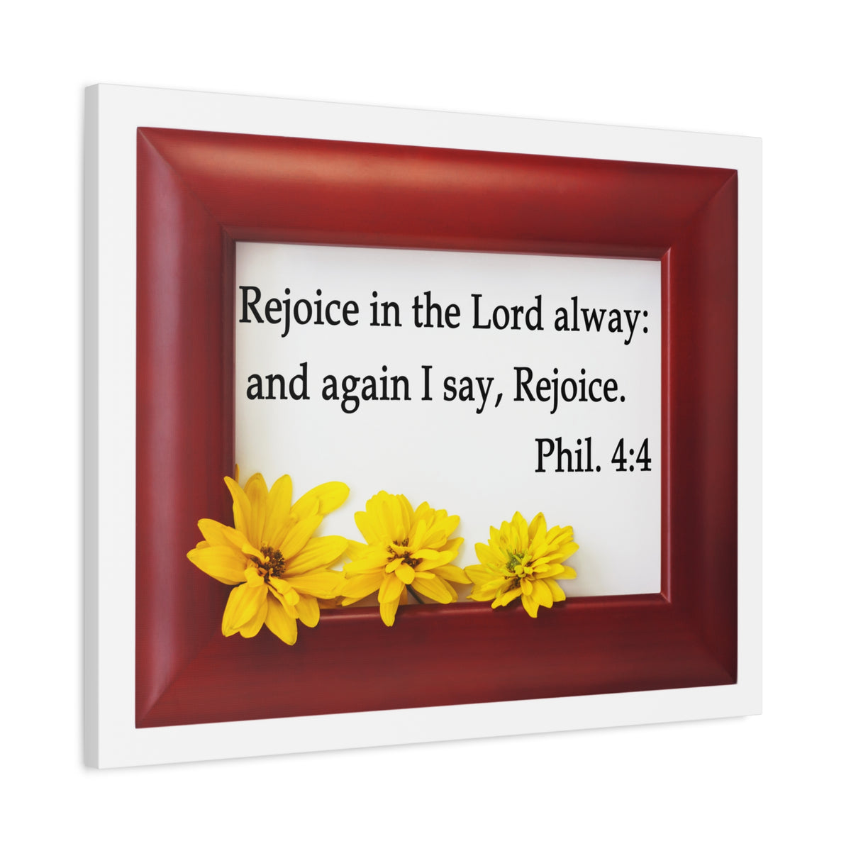 Scripture Walls Rejoice In The Lord Frame Philippians 4:4 Bible Verse Canvas Christian Wall Art Ready to Hang-Express Your Love Gifts