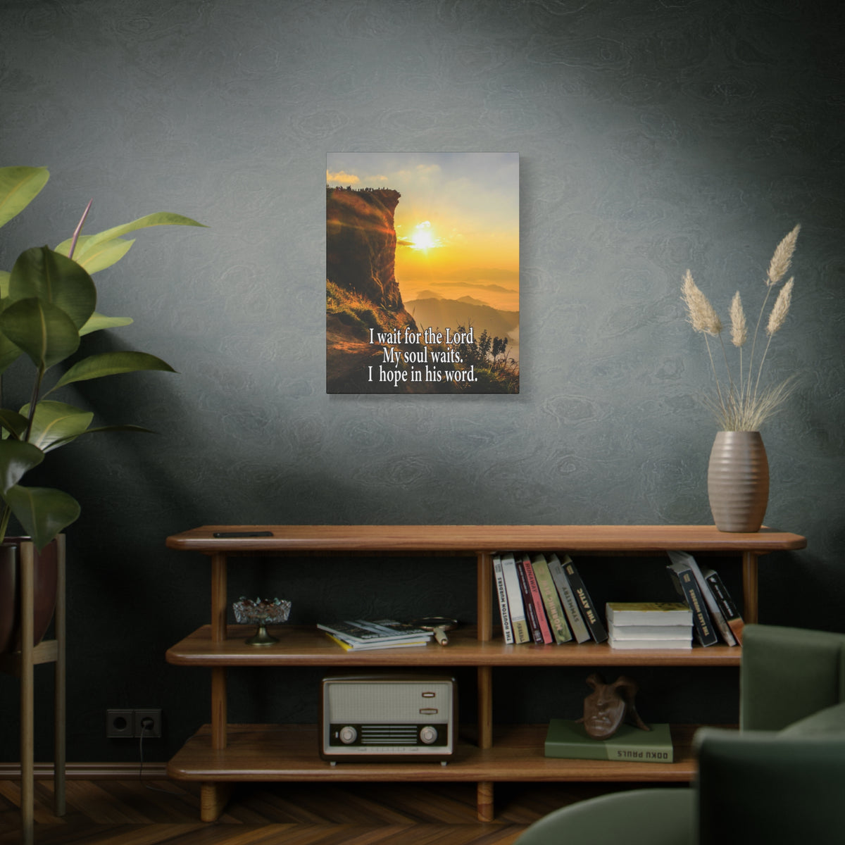 I Wait For The LordScripture Canvas I Wait For The Lord Psalm 130:5 Christian Wall Art Bible Verse Print Ready to Hang-Express Your Love Gifts