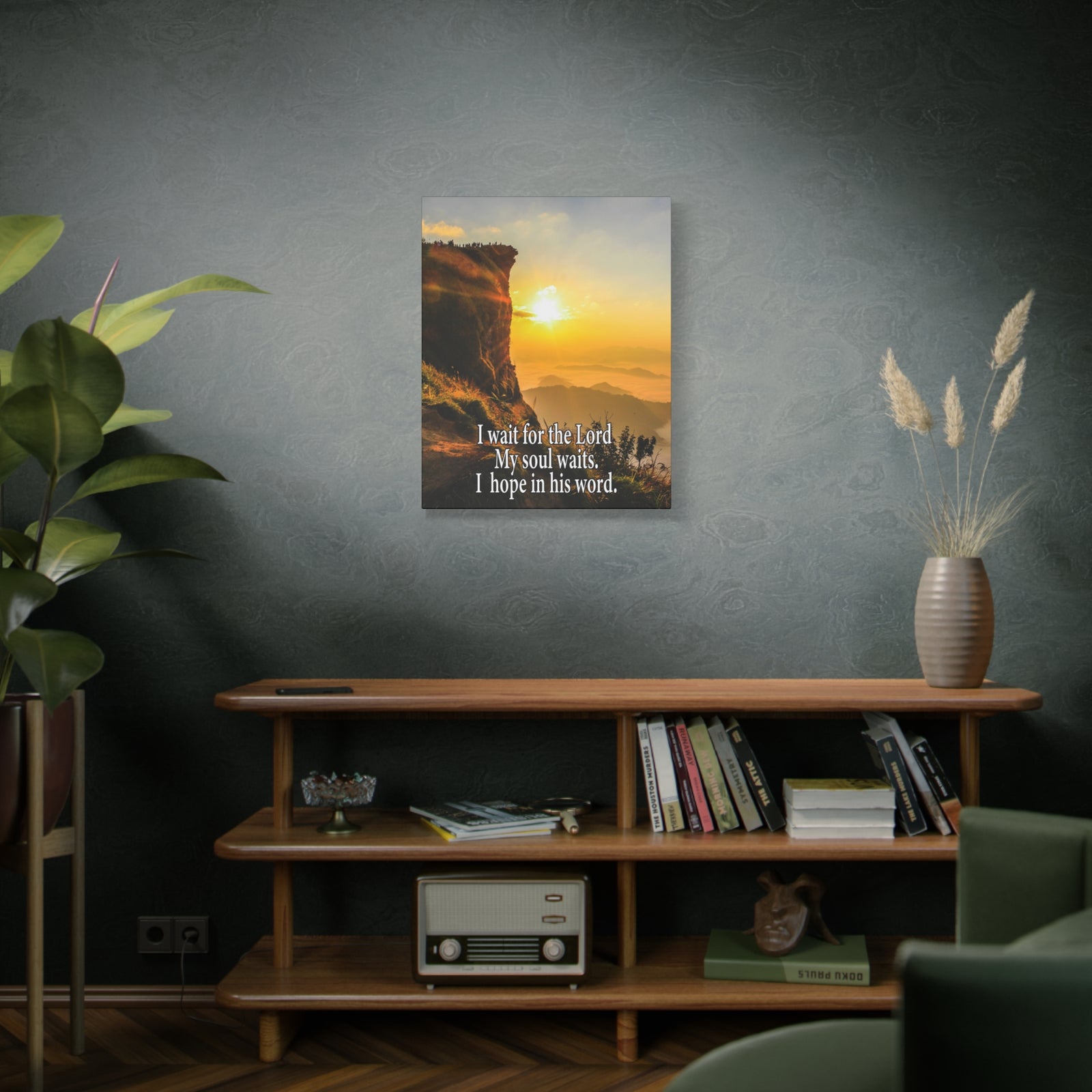 I Wait For The LordScripture Canvas I Wait For The Lord Psalm 130:5 Christian Wall Art Bible Verse Print Ready to Hang-Express Your Love Gifts